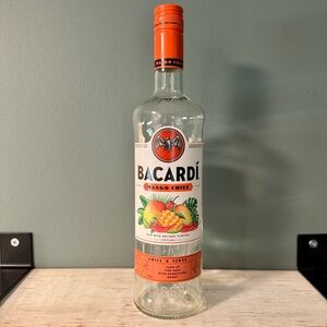 Bacardi Mango Chili Rum Empty Liquor Alcohol Bottle | Crafts Upcycle Art